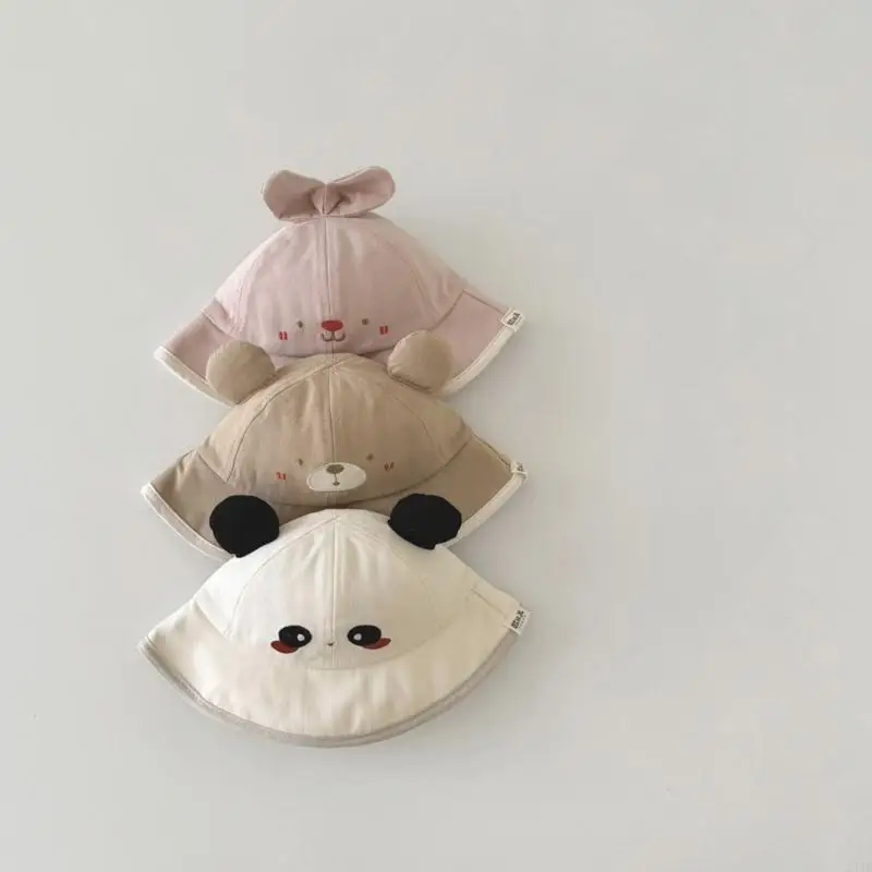 Chapeau pour bébé à large bord, casquettes pêcheur en coton, chapeau seau dessin animé pour usage