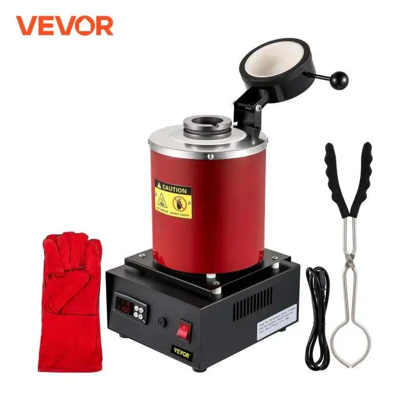 VEVOR Electric Metal Melting Furnace Digital Casting Jewelry Making Tool Gold Silver Aluminum Graphite Refining Crucible Machine