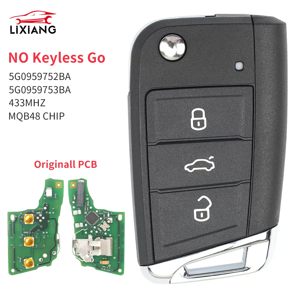 

Original PCB Remote Car Key For VW Touran Golf7 MK7 Polo Tiguan Skoda Octavia Seat Leon Ateca MQB48 chip 433MHz 5G0959752BA BB