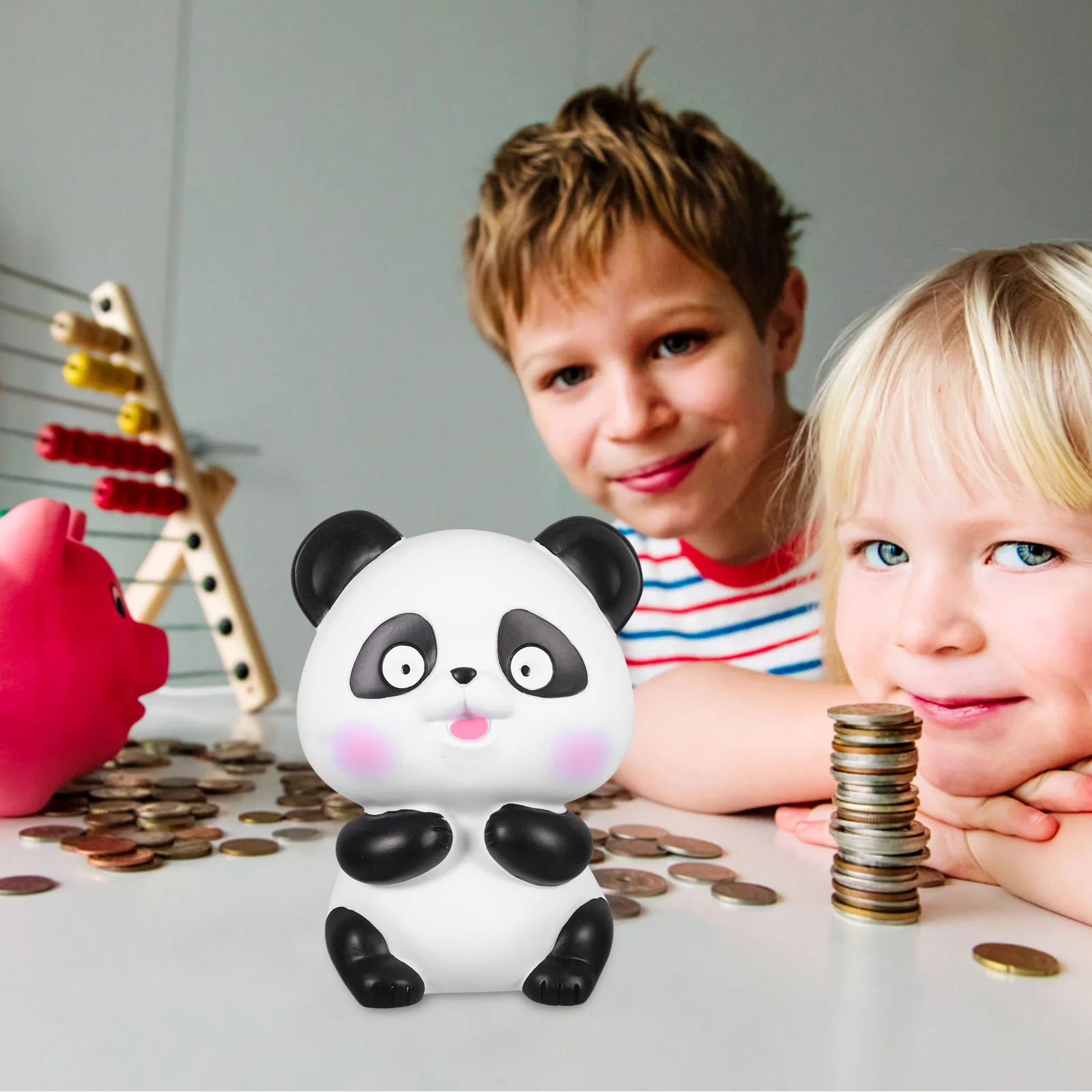 Cartoon Panda Money Saving Pot Shatterproof Coin Bank Large Capacity Animal Piggy Bank Kids Room Coin Saving Jar