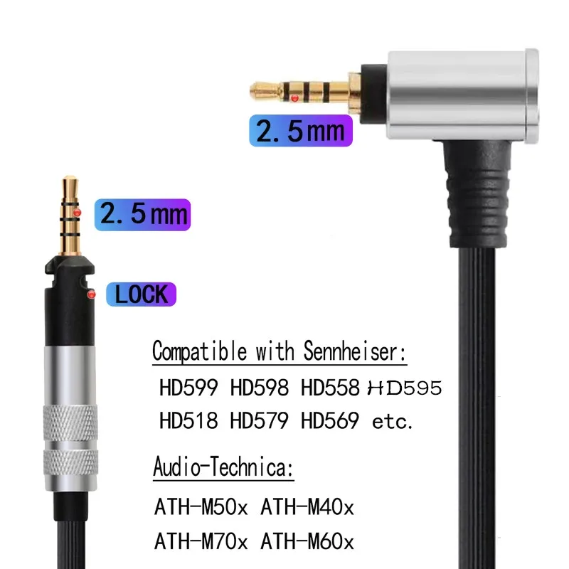4.4 مللي متر/2.5 مللي متر كابل الصوت المتوازن ل Sennheise HD595/558 /518 /598 Cs SE SR HD599/569/579 2.30i 2.20S 2.30g سماعات S26 20