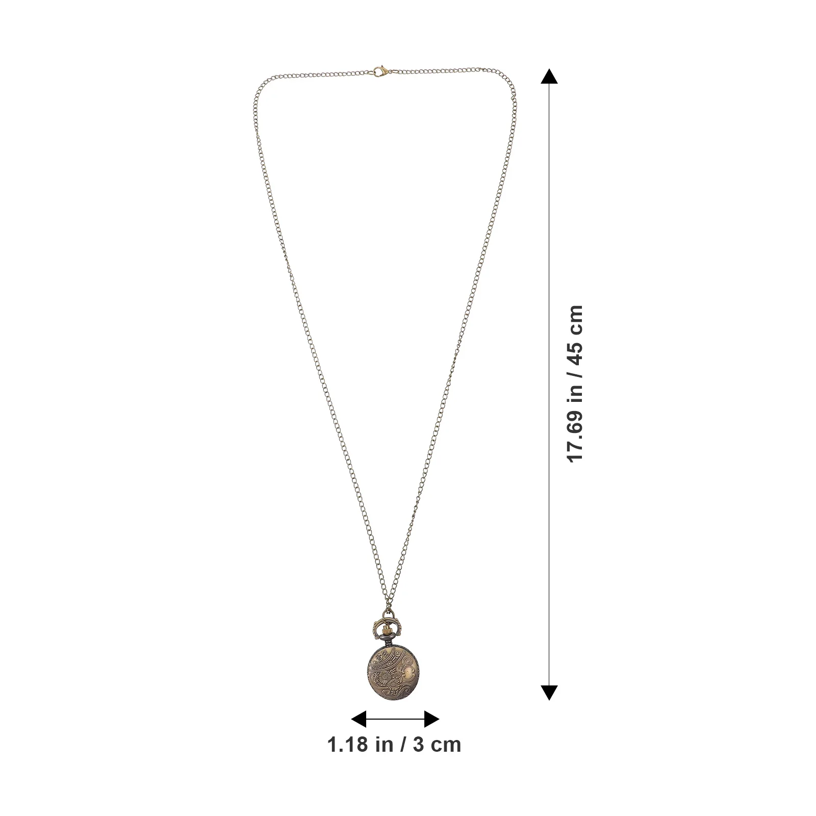 

1Pcs Style Pocket Watch Necklace Vintage Quartz Timepiece Metal Chain Watch Deer Pattern Ideal Gift for Him Her