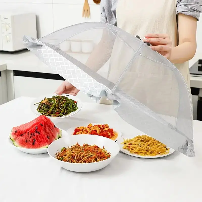 Food Cover Umbrella Table Dishes Mesh Cover Foldable Breathable Anti-fly Food Net Tent