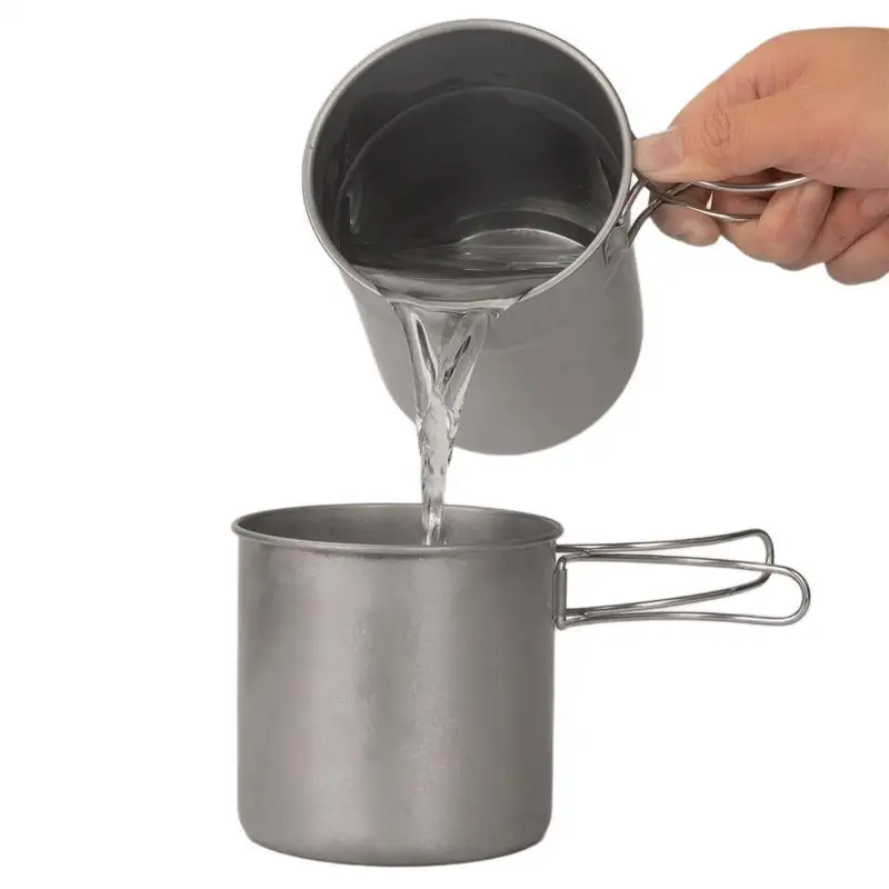 

Кемпинговый горшок 2X из нержавеющей стали, походная кастрюля для приготовления пищи, оборудование для выживания на открытом воздухе, портативный инструмент для приготовления еды для двора, альпинизма, пешего туризма