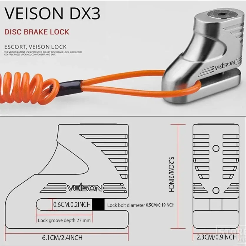 New Off Road Motorcycle Anti-theft Lock Motorcycle Electric Vehicle Disc Brake Lock Outdoor Bicycle Safety Protection Lock view 6