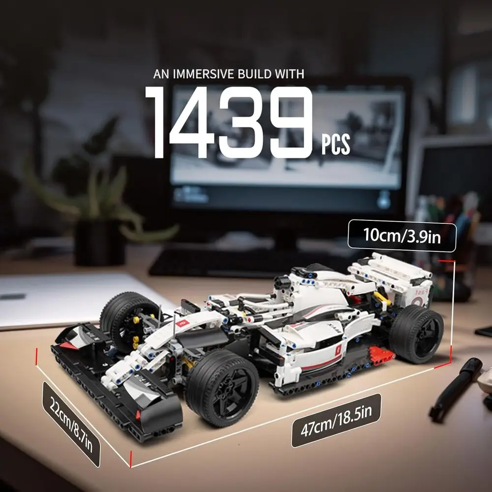 1235-Piece Technik Sports Car Model Kit, Mould King 13117, Adult Racing Car Building Blocks Set for Home/Office Display (Static)