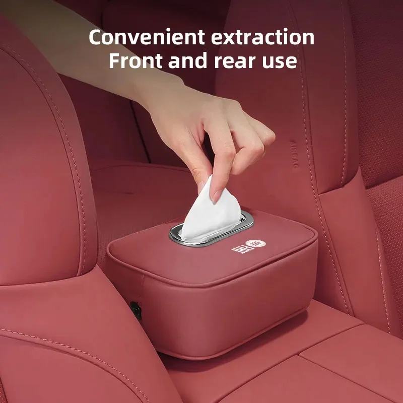 

1Pcs Premium Leather Car Tissue Box For Fiat 500e Tipo 500 500x, Seat Headrest Hanging Tissue Holder Auto Interior Accessories
