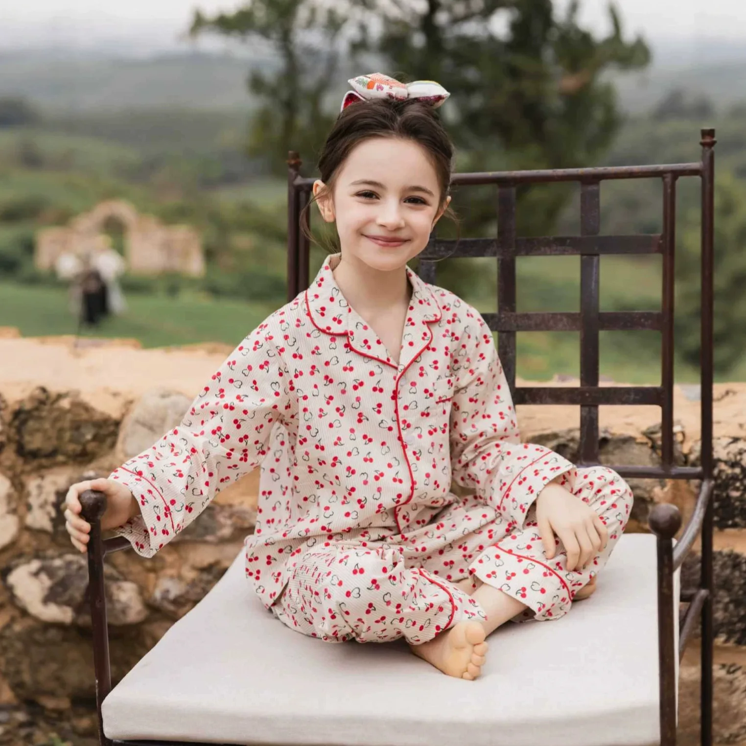 Girls Pajamas Plus Pajama Pants 2026 Autumn And Winter New Print Fashion Cute Korean Version Cotton Boys Girls Top Pants Set