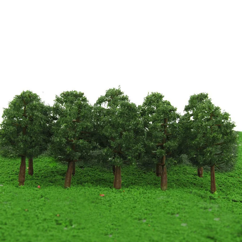 20Pcs 8CM Mini Model Trees Micro Landscape Decor Train Layout Accessories DIY Plastic Model Scenery Railroad Decoration