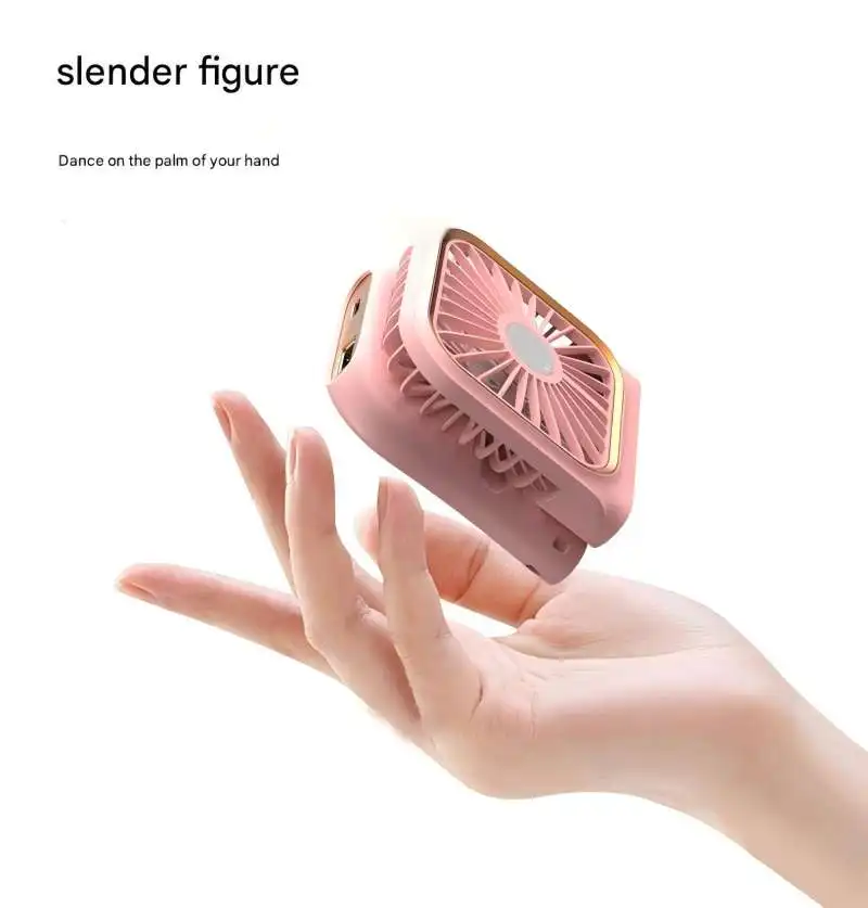 Ultra-Thin Portable Handheld Mini Fan with Digital Display, USB Rechargeable 3000mAh Battery, 180° Adjustable, 3-Speed for Pers