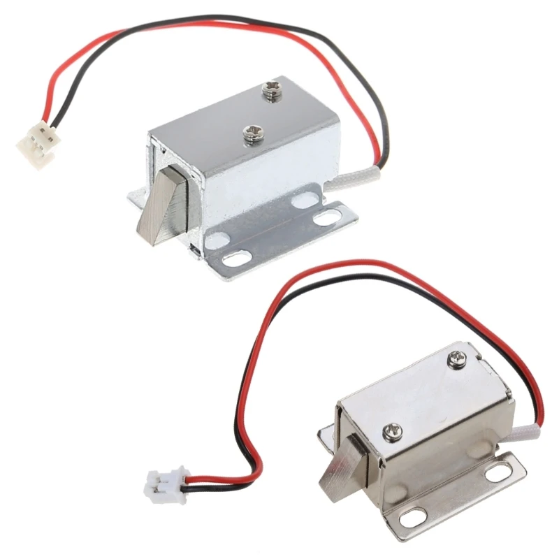 12V/0.4 A Electromagnetic Solenoid Lock Safe Small Size Easy to Install for Electirc Lock Cabinet Door Drawer Lock