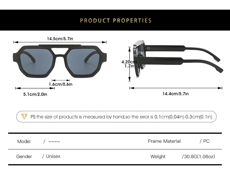 Mode Pilot Übergroße Sonnenbrille Für Frauen Neue Doppel Brücken Sonnenbrille Weibliche Retro Quadrat Leopard Lila Brillen Trendy – Detail 5