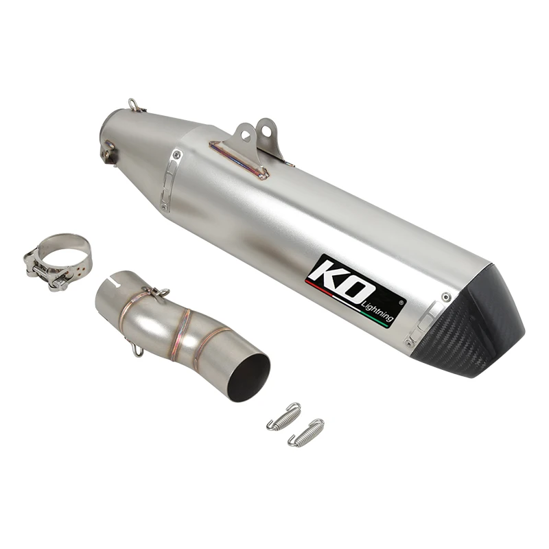 

Slip On Motorcycle Exhaust System Muffler Tail Pipe Carbon Fiber Escape Modified For Duke 690 Enduro R 690 SMC R 2008-2018