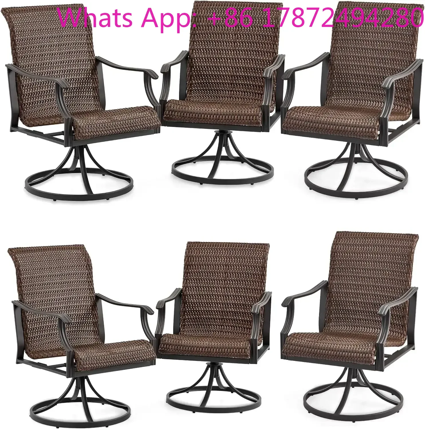 Heavy Duty Outdoor Dining with 23.5'' High Back, Extra-Large Water-Fall Seat