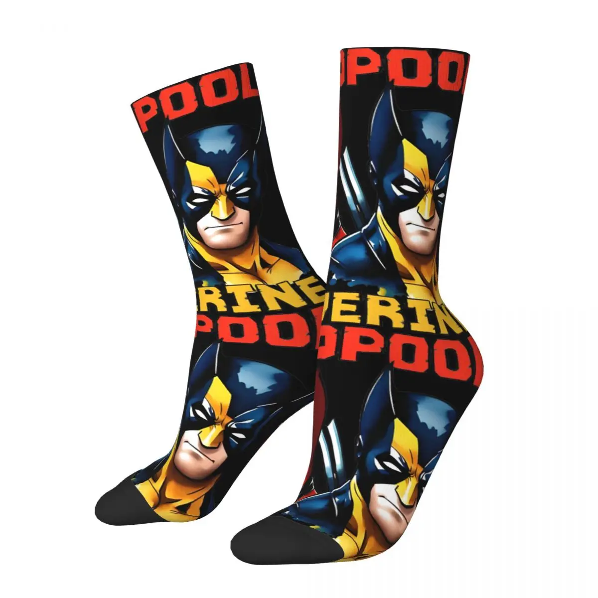 Deadpool Woolverine Wade Wilson And James Logan Socks Men Women Casual Socks Spring Summer Autumn Winter Middle Tube Socks Gifts