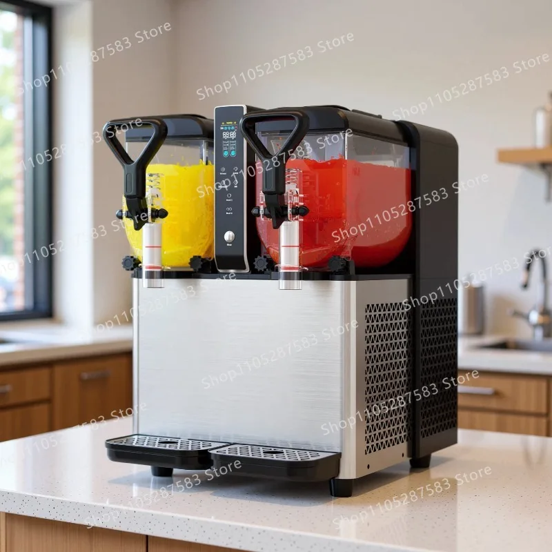 Rongji cold drinkmachinecommercialfully automaticdoublecylinder threecylinder slush snow capsules machine smoothie juice machine