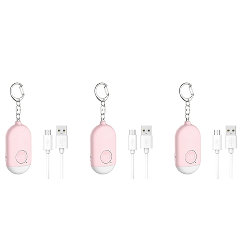 

ABFT-3X Personal Alarm Rechargeable Waterproof Emergency Self Defense SOS Alert Rape Whistle Safety Siren For Women