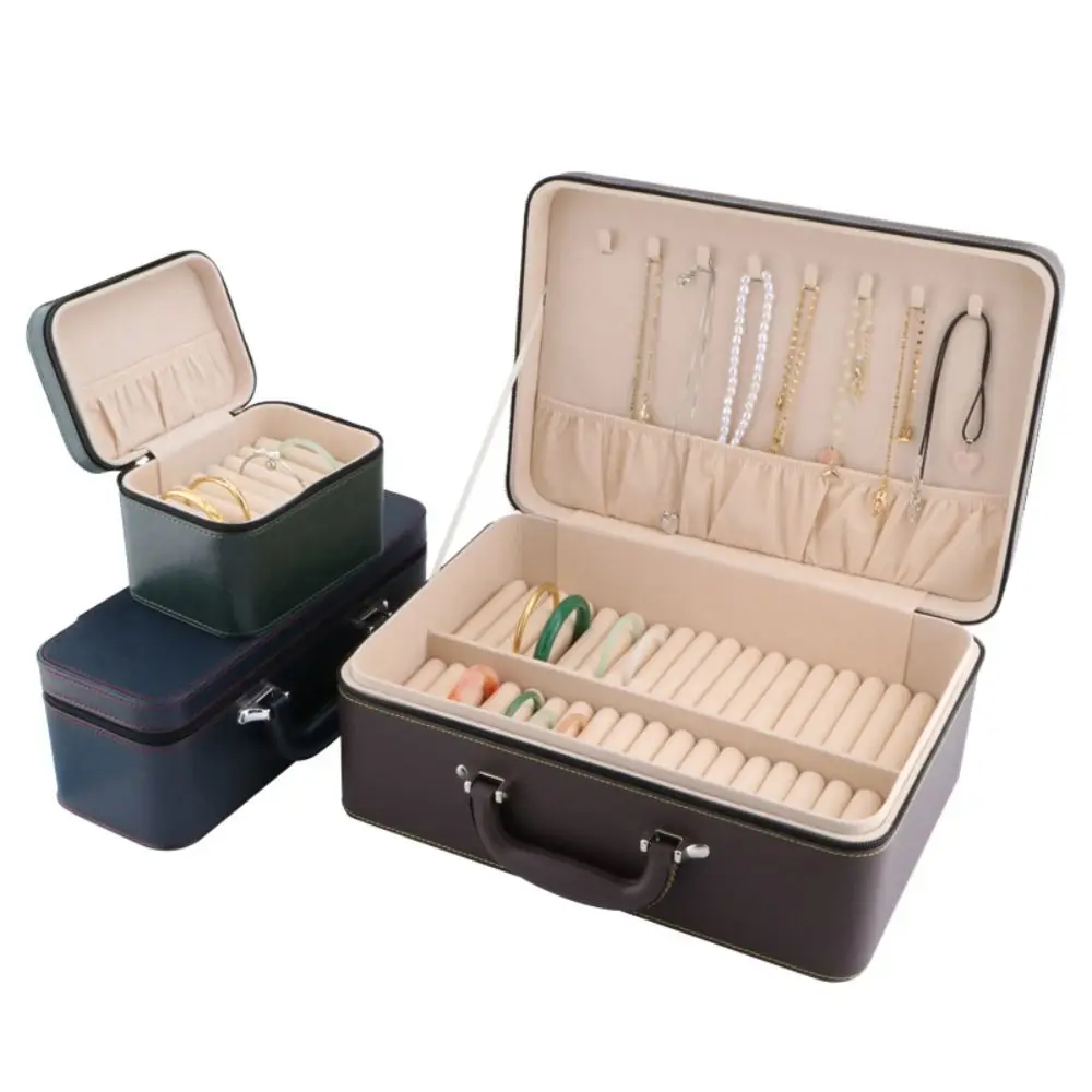 

PU Leather Bracelet Display Box Rings Necklace Velvet Inner Jewelry Storage Boxes Organizer Holder Bracelet Carrying Case