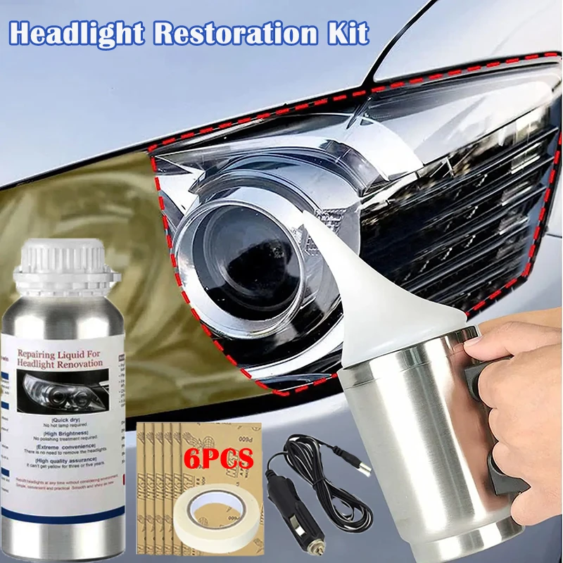 

Car Headlight Restoration Kit Liquid Evaporator Polymer Headlamp Scratch Repair Remover Agent Car Refurbish Cleaning Maintenance