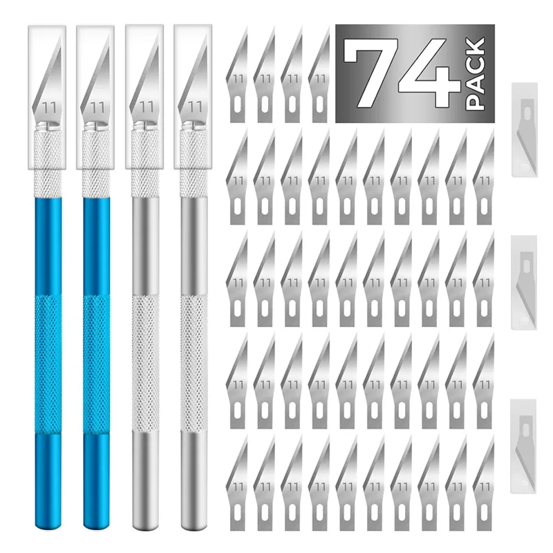 Rutschfestes Metallmesserset mit Gravur # 11-Klingen-Cutter Craft Hobby-Messer für Handwerkzeuge für die Reparatur von Mobiltelefon-PCBs