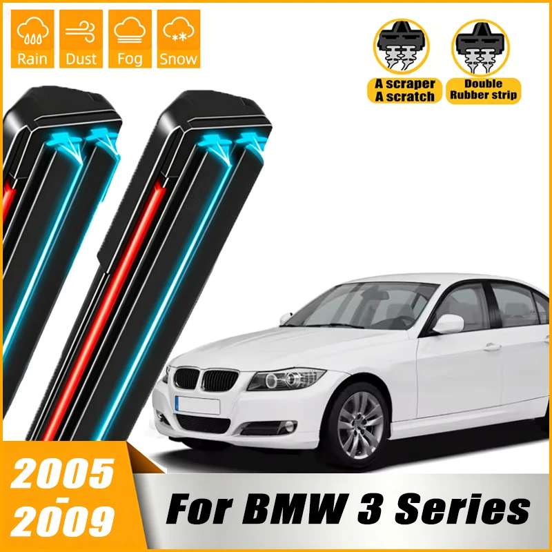 2Pcs Front Windshield Windscreen Wiper Blades For BMW 3 Series E90 E91 323i 325i 328i 335i 328xi 2005 - 2009 2006 2007 2008