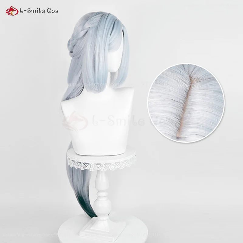 Lantern Rite-Perruque de Cosplay Shenhe de 100cm, Cheveux Synthétiques Tressés, avec Bonnet, pour Halloween