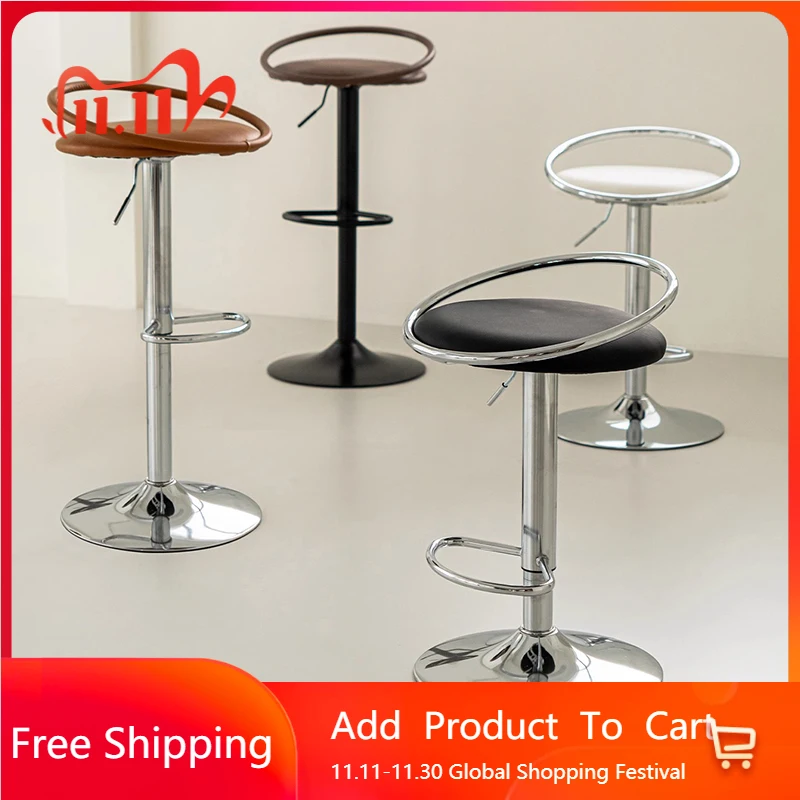 

Minimalist Comfortable Barstools Relaxing Height Designer Accent Design Leather Barstools Long Nordic Banqueta Trendy Furniture