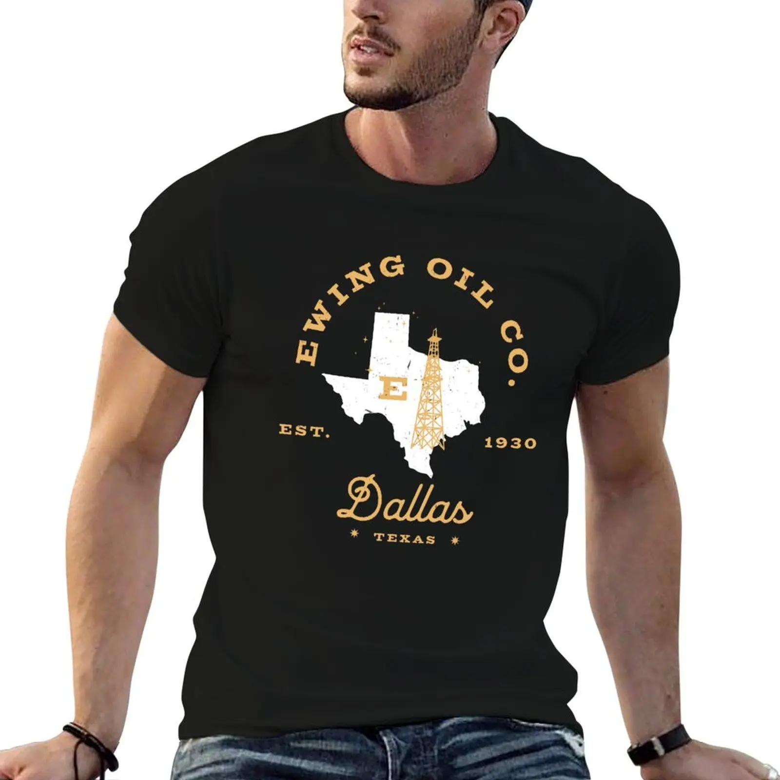 Ewing Oil Co. Est. 1930 - Dallas, Texas T-Shirt vintage graphic tee oversizeds heavy weight t shirts for men