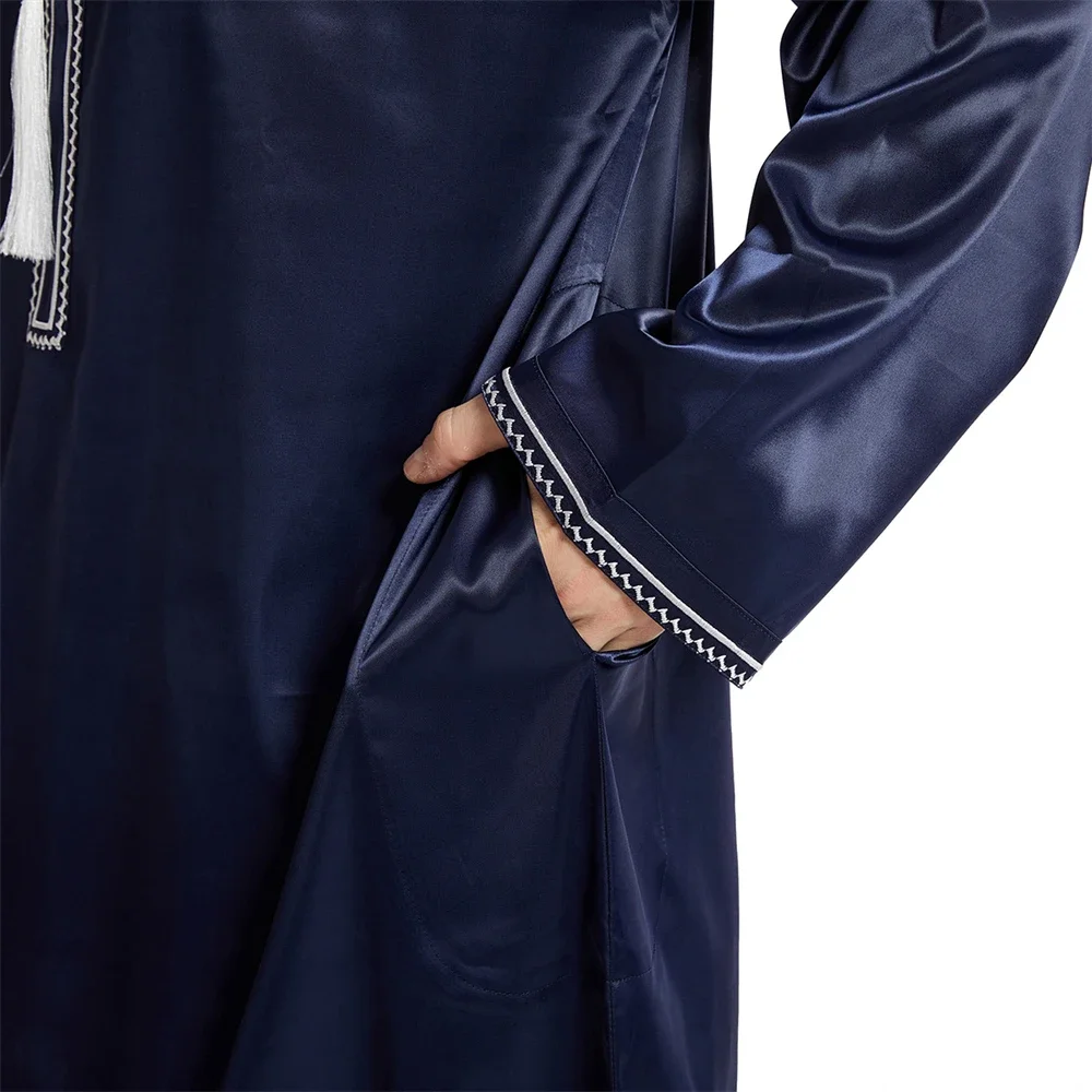 Dishdasha Eid Mubarak Djellaba Männer Robe Muslim Islam Kleidung Quaste Kleid Ramadan Dubai Türkei Abaya Kaftan Abayas Jubba Thobe