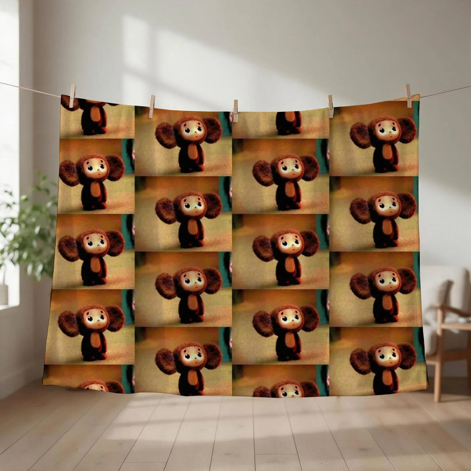 Cheburashka Throw Blanket Sofas Luxury Thicken Hairy Beach Blankets