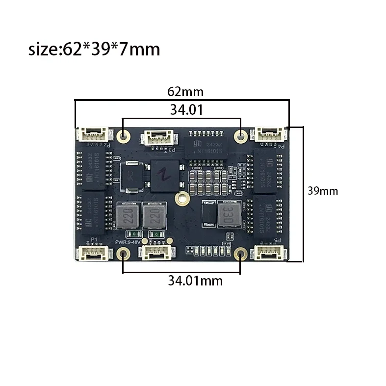 Mini 5-portowy moduł przemysłowego przełącznika Ethernet 10/100M 9v-48v może certyfikaty PCS wszystkie CCC CE FCC