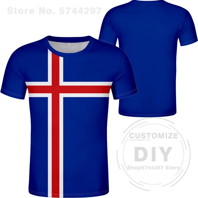 Iceland T Shirt Diy Free Custom Name Number Isl T-shirt Nation Flag Is Icelandair Icelandic Country College Print Photo Clothing