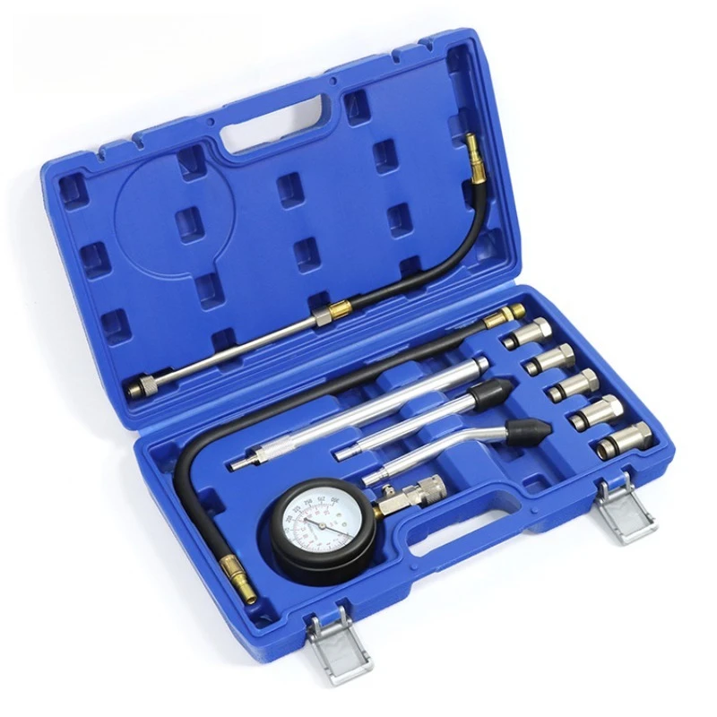 Multifunction Pressure Gauge Kit with Storage Case Cylinder Pressure Tester Motorcycle Cylinder Pressure Gauge