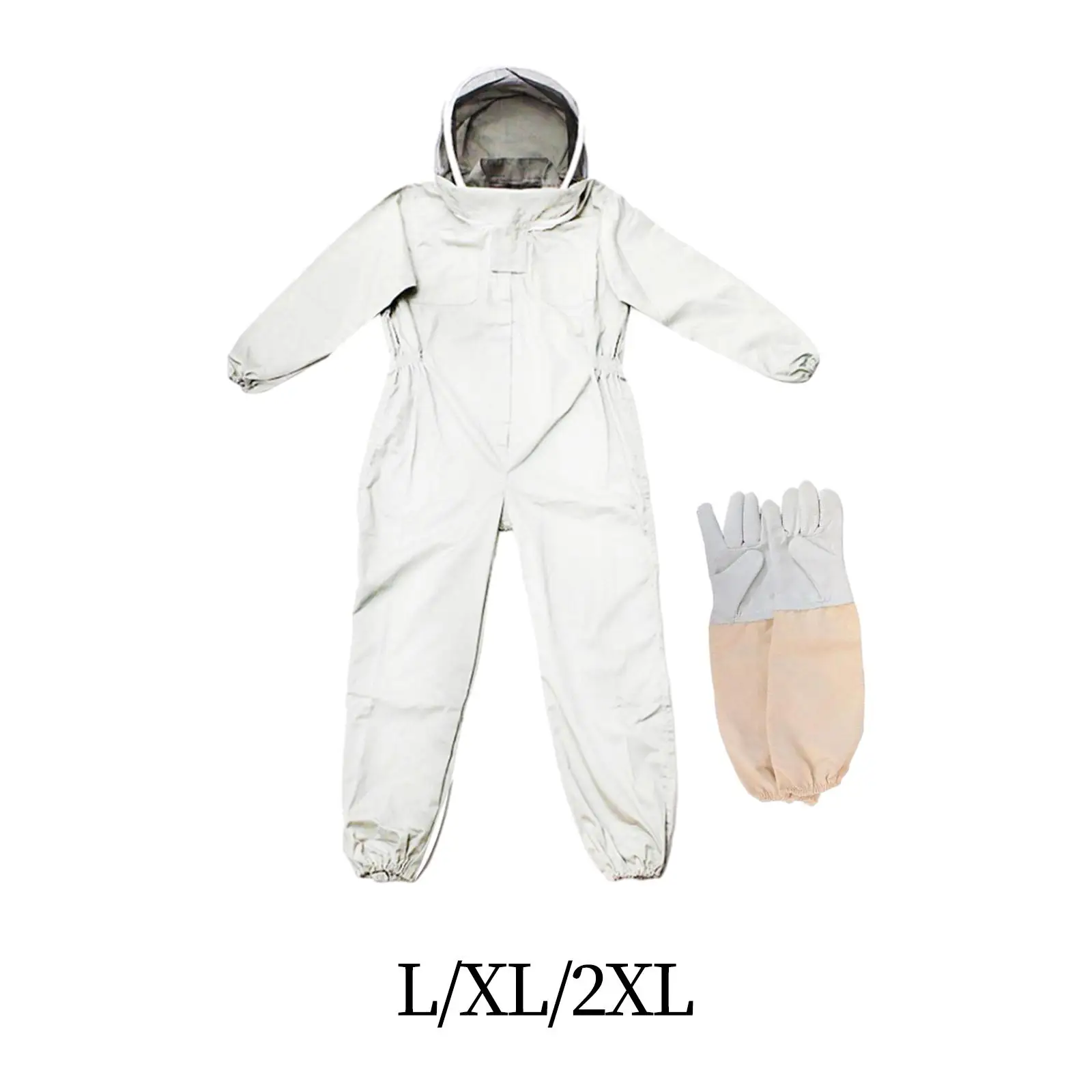 Beekeeper Suit Ventilated Hood Jumpsuit Farm Smock Suit Clothing with Glove