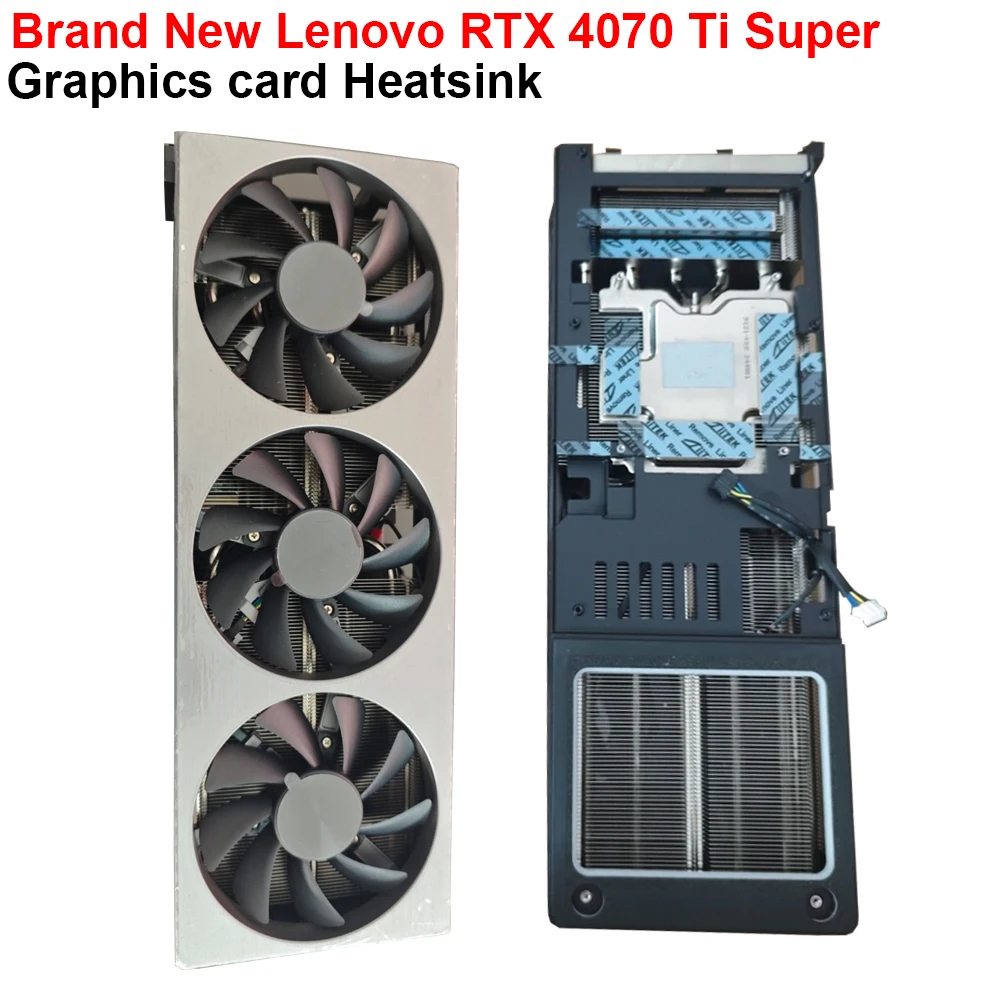 

Heatsink Replacement For Lenovo RTX 4070 Ti Super GPU 3 Fans Cooling Heatsink with Backplate DIY Repair Parts Hole Pitch 58x68mm