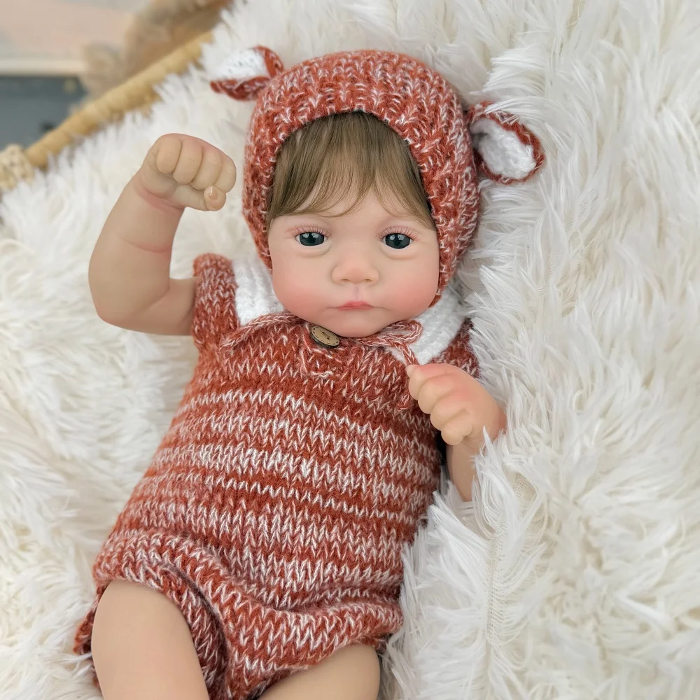 

AONPENG 45 cm 18 Inch Realistic Collectible Toy with 3D-Skin Vinyl Limbs And Soft Cloth Body Lifelike Reborn Doll for Kids