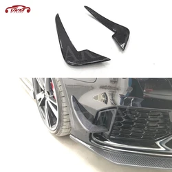 Carbon Fiber Car Front Bumper Foglamp Air Vent Fin Winglets Body Kits For Audi A3 RS3 Sedan 4 Door 2018 UP FRP