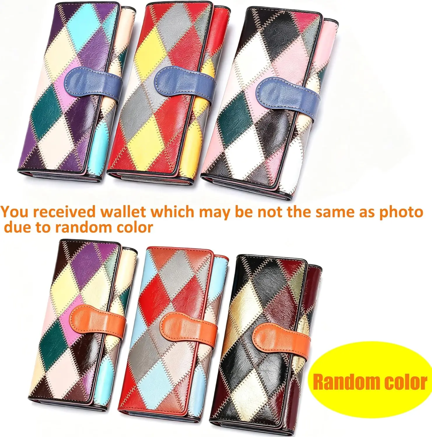 WESTAL Random Color! Women's Purse Leather Wallet Random Colors Boho Purses Coins Cards Ladies Wallets Long Clutch Bag