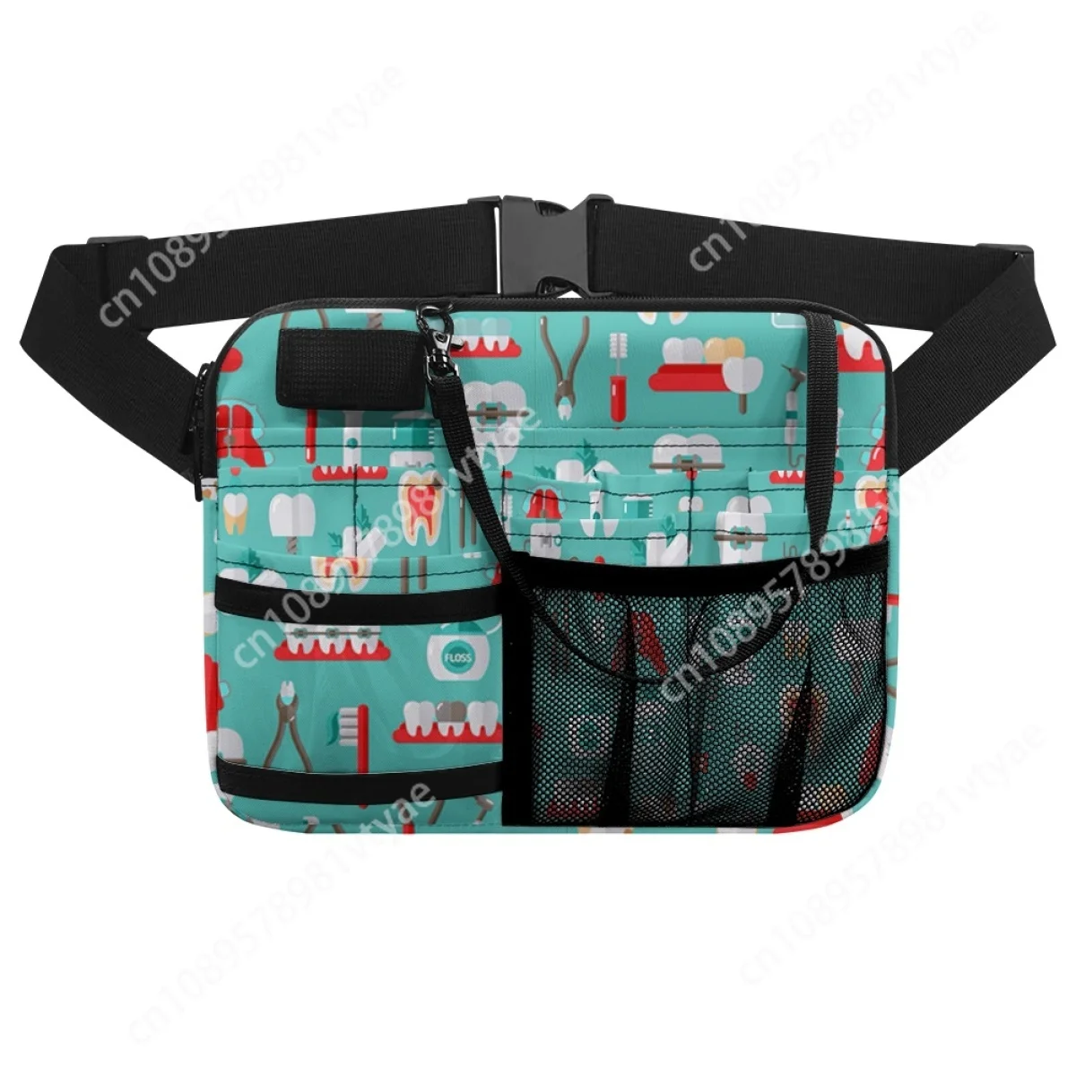 Dental Equipment Designer Waist Bag Mesh Polyester Portable Multi Pocket Nurse Belt Bag Adjustable Medical Fanny Packs Female