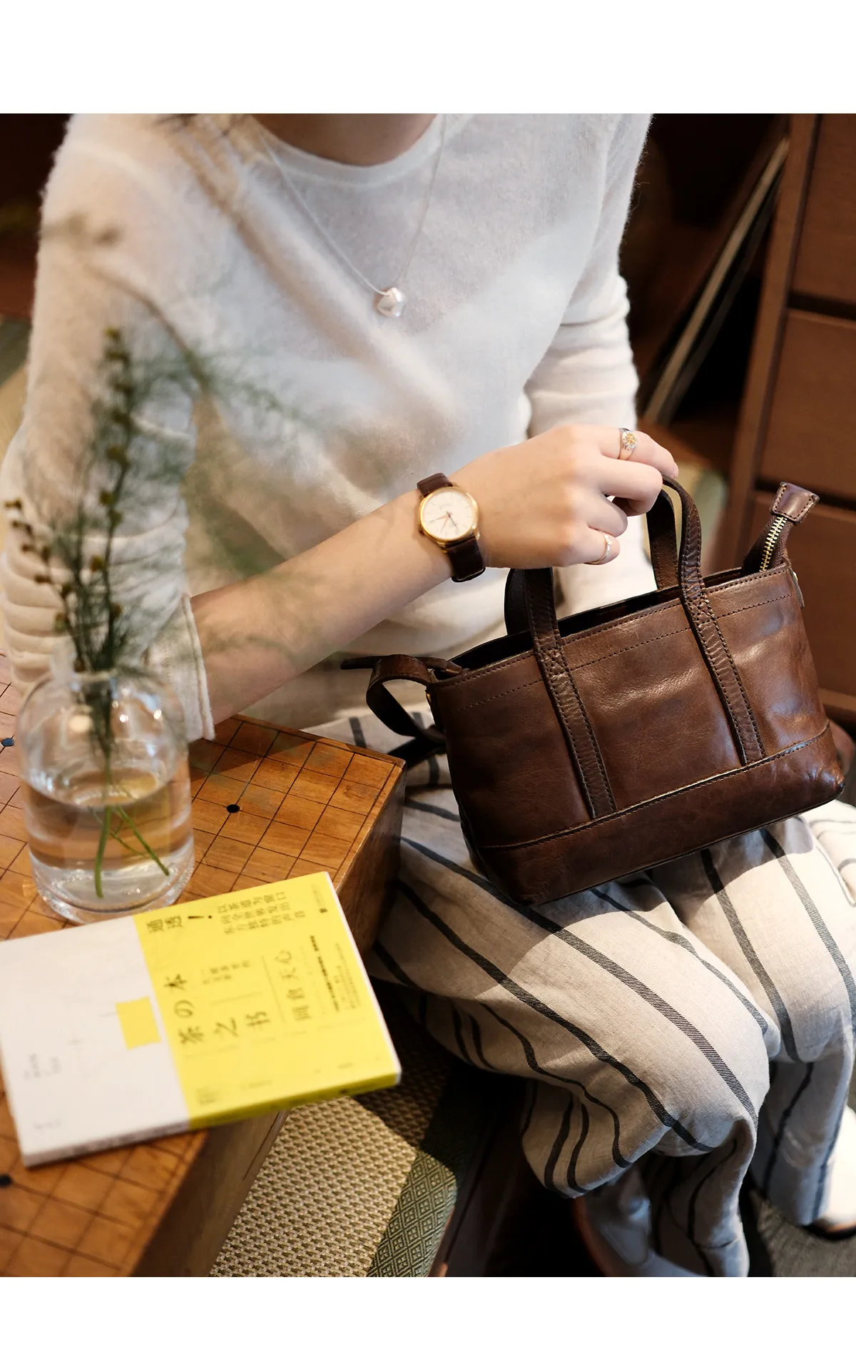 PNDME lässige handgefertigte Damen-Handtasche aus echtem Leder, modische Designer-Handtasche aus natürlich pflanzlich gegerbtem Rindsleder, Umhängetasche – Detail 9