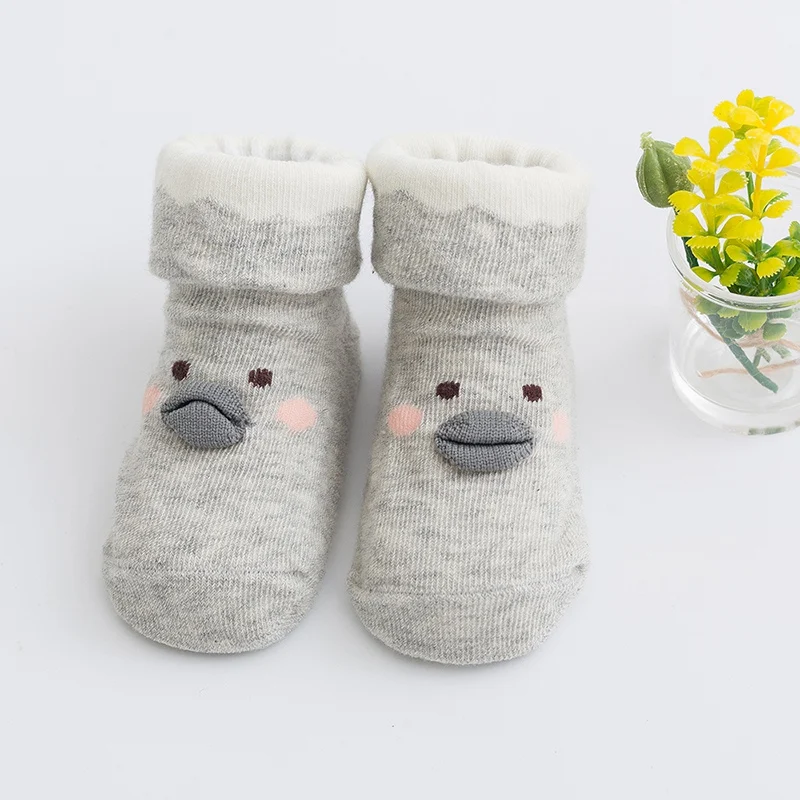 0-18M Cartoon Animal Duck Baby calzini per neonati antiscivolo calzini per neonati calzini per neonati Cute Toddler Girl Winter Warm Floor Socking