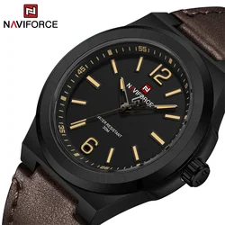 NAVIFORCE NF9233 Fashion Watches For Men Sport Water Resistant PU Strap Quartz Business Wristwatch Relogio Masculino