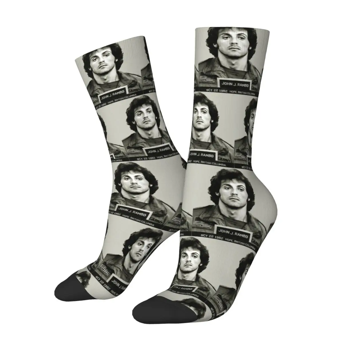 

First Blood John J Mug Shot 10-22-1982 Socks All Season Long Socks Accessories for Man's Woman's Gifts