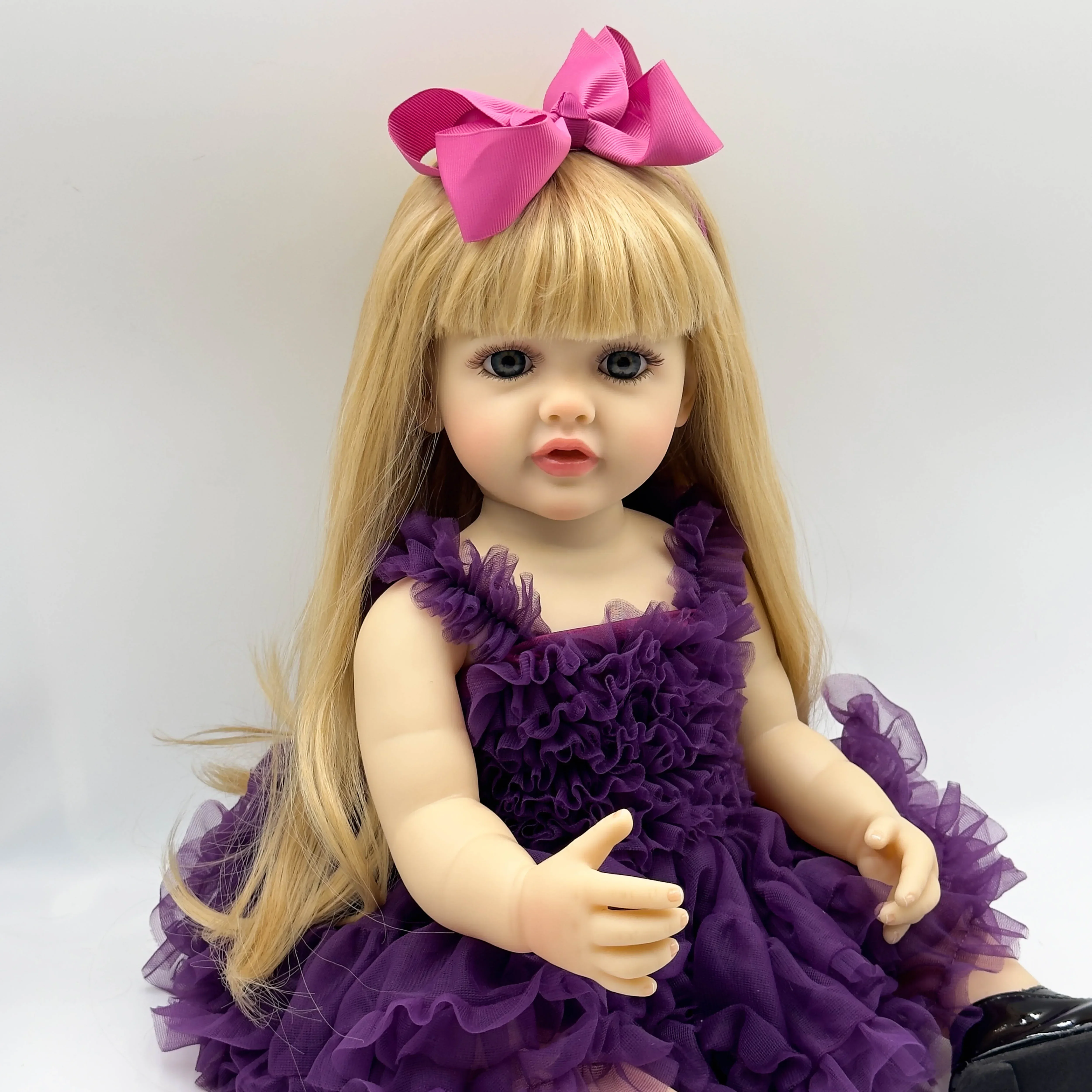 NPK-Full Body Betty Soft Silicone Vinyl Reborn Toddler Girl, Aole Princess, Lifelike Baby Butter, Christmas Gift for Grils, 55cm