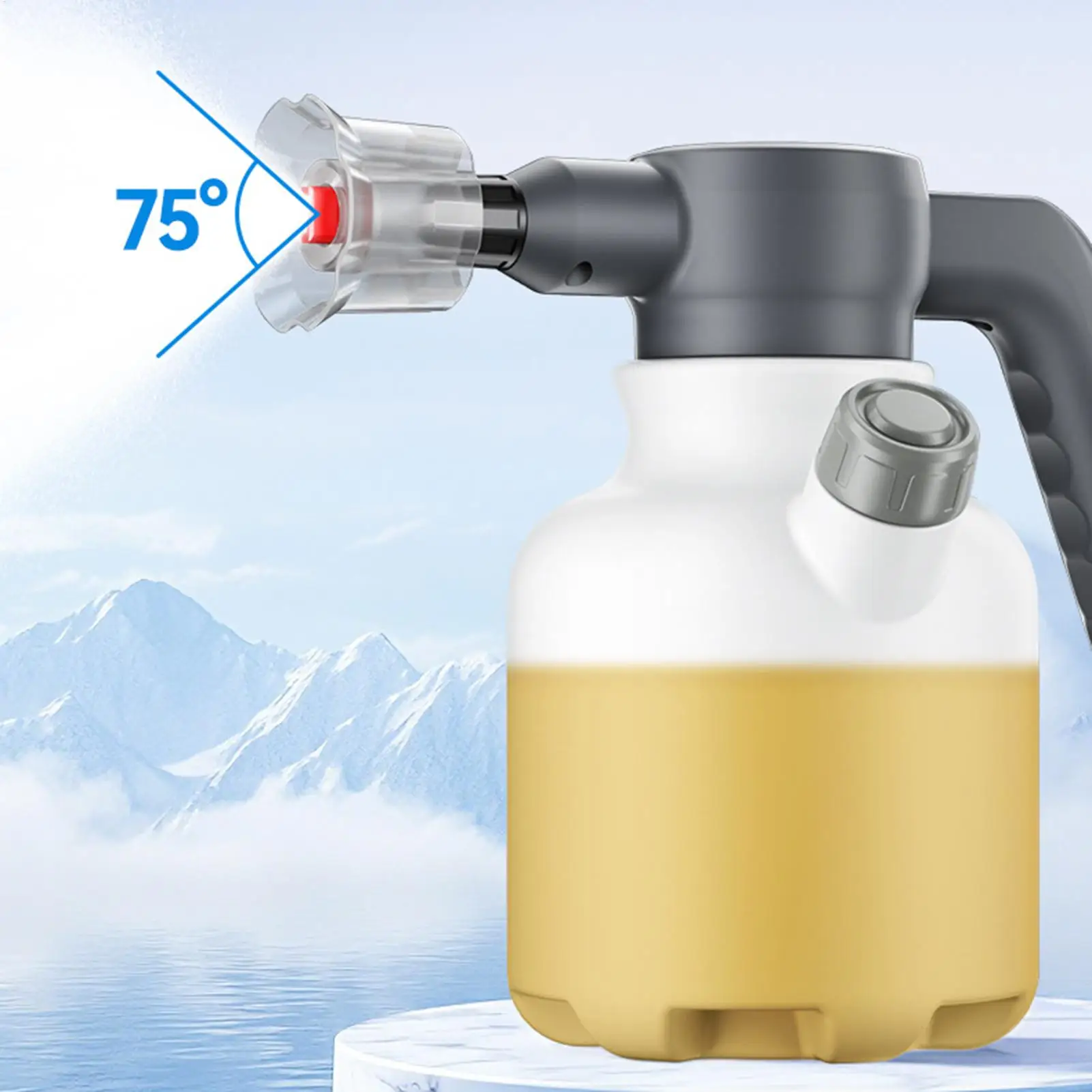 2L Electric Foam Sprayer Electric Car Wash Foam Sprayer Self-priming Rechargeable Pressurized Water Bottle Sprayer Fertilizing