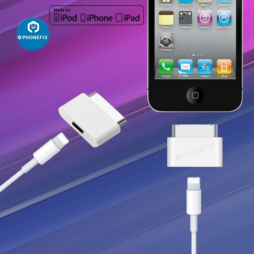 Переходник с разъема 8pin на 30pin Male для iPhone 4 4S iPad 2 3 iPad Touch 3 4 IOS адаптер для 8pin подключения кабеля lightning