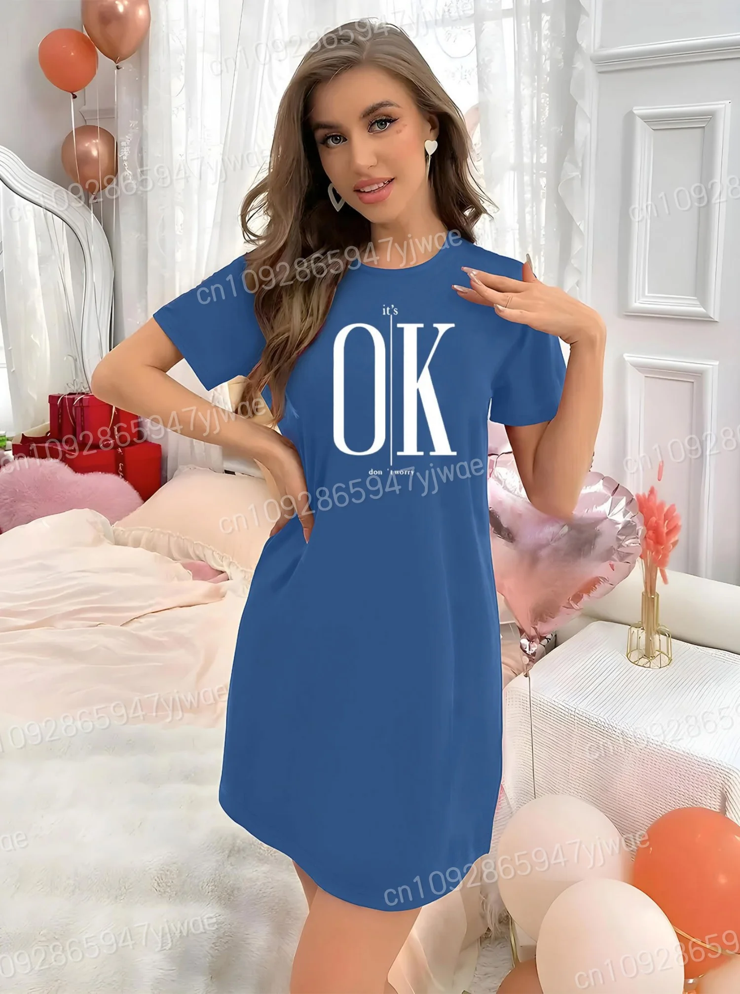 2025 ฤดูร้อนใหม่ผู้หญิงเสื้อยืดหลวมสบายๆมันโอเคพิมพ์O-คอLadyเสื้อแขนสั้นผู้หญิงเสื้อผ้า