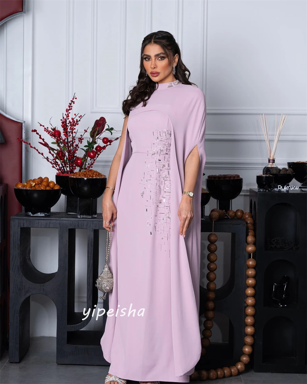 Robe de cocktail à perles personnalisables, tenue trapèze, sur mesure, longueur rinçage