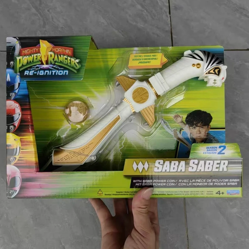 Playmates Anime Power Rangers White Tiger Saba Sabre Sword Sound Toy Model Collection Ornaments Gifts