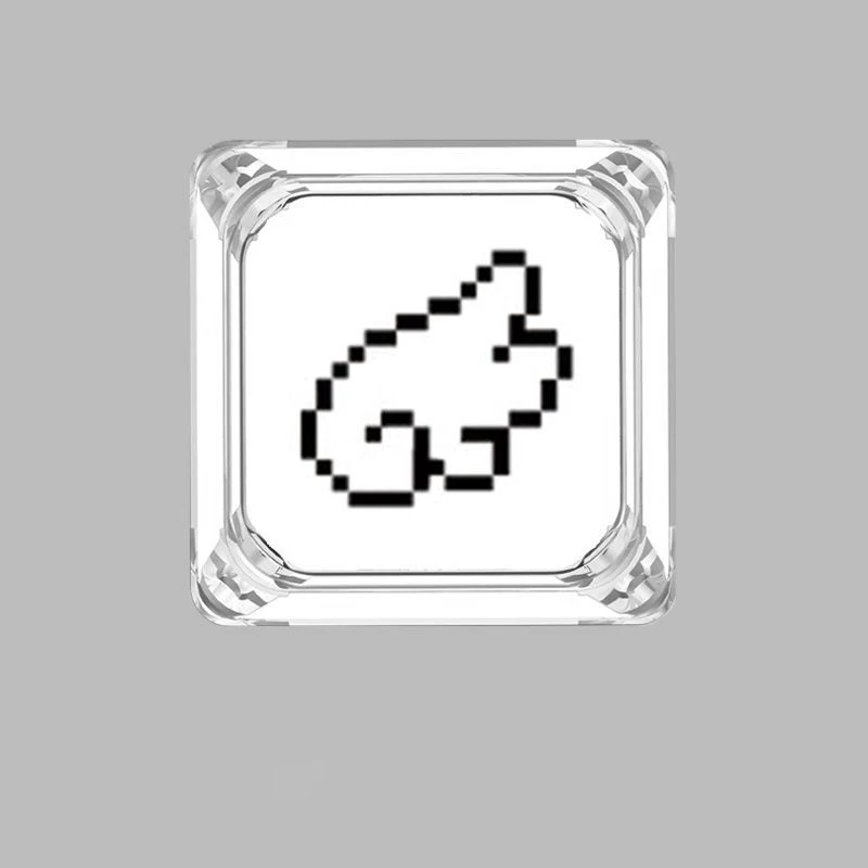 Neues Pixel Niedliches Hasen-Ausdrucks-Tastenkappenset für Mechanische Tastaturen Tastenkappen Tastaturdekoration Transparent Personalisiert – Detail 10
